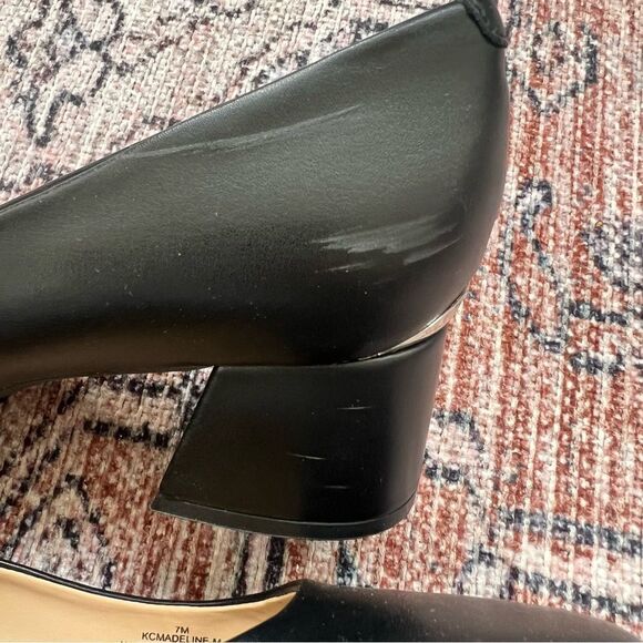 Calvin Klein Madeline Pump Shoes Womens Size 7 Black Faux Leather Block Heel - Picture 7 of 12